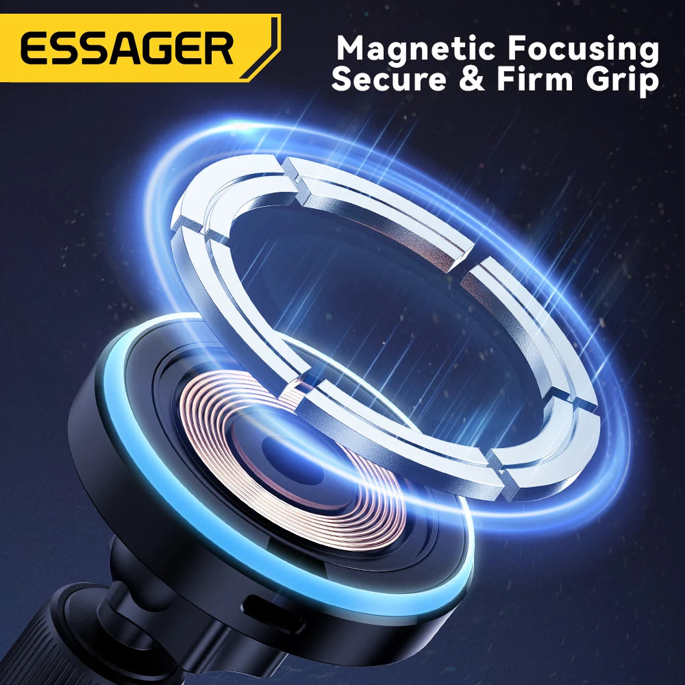 Magnetic Car Phone Holder 15W Wireless Charger Stand