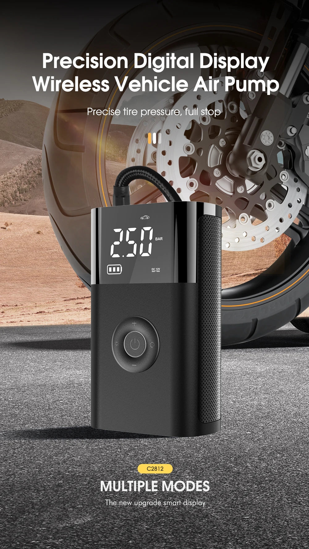 Portable Inflator Compressor+wirless charger